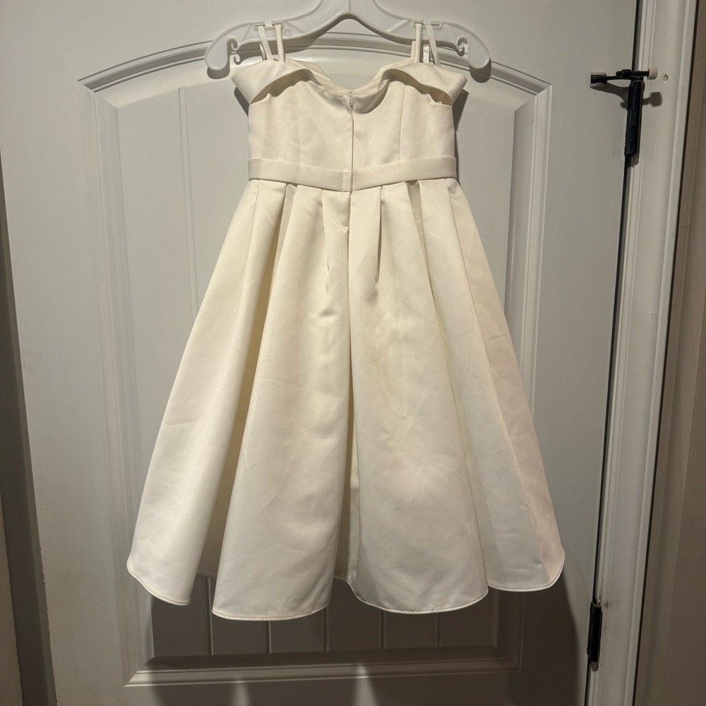 David’s Bridal Ivory flower girl dress